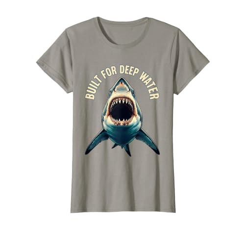Mademark Built for Deep Water Shark Graphic Design T-Shirt - size chart