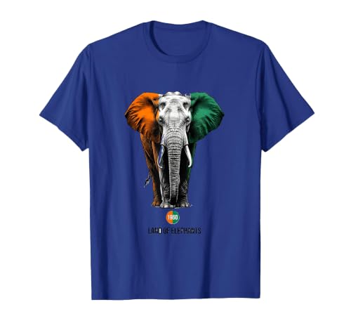 Mademark Land of Elephants, 1960 National Pride Design T-Shirt - Men - size chart
