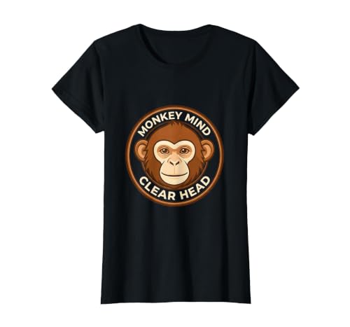 Mademark Monkey Mind Clear Head Sober Living Design T-Shirt - Women - size chart