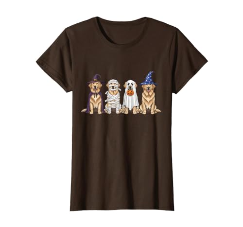Spooky Golden Retriever Dogs Mummy Halloween Tee Golden Retriever Dog Witch Mummy Ghost Boo Costume Halloween T-Shirt - size