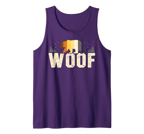 Bear Community Bear Brotherhood Gay Men Gifts Mens Woof Bear Pride Retro Nature Gay Men Bear Flag Tank Top - size chart