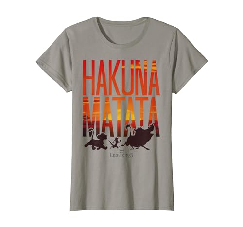 Disney Lion King Hakuna Matata Sunset Fill Trio Logo T-Shirt - size chart