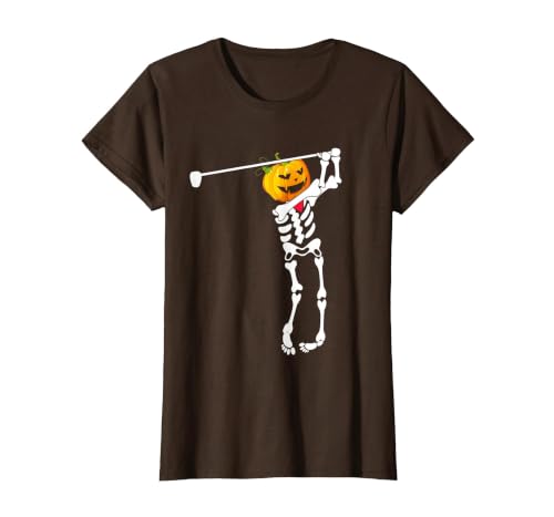 Funny Skeleton Golf Halloween Costume Golf Skeleton Pumpkin Halloween Shirt T-Shirt - size chart