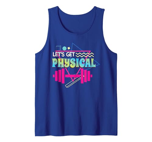 80s SMMBYV Lets get Physical | Totally Rad 90s Style Workout Gym Retro Tank Top - size chart