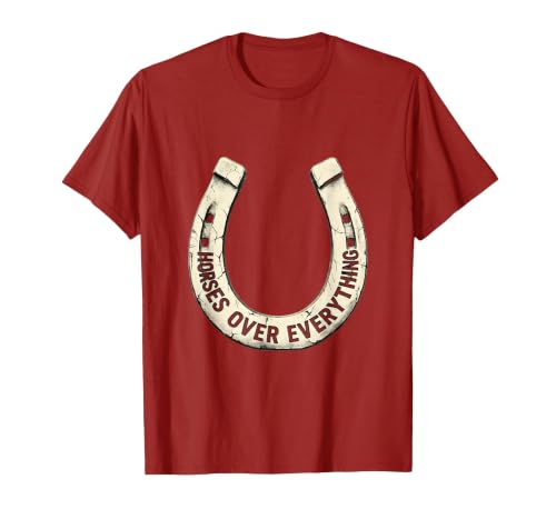 Mademark Horses Over Everything Equestrian Design T-Shirt - Men - size chart