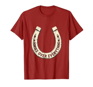 Mademark Horses Over Everything Equestrian Design T-Shirt - Men - size chart