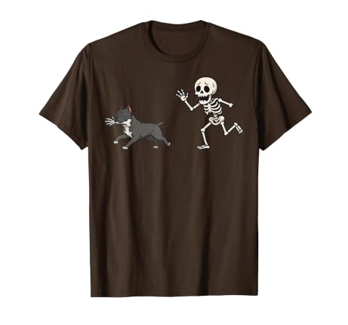 Pitbull Halloween Costume Funny Pitbull Skeleton Hand Halloween T-Shirt - size chart