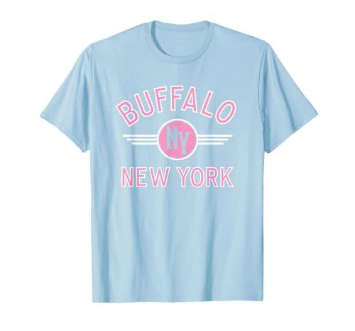 133 Apparel Buffalo NY Buffalo New York Circle NY Pink Print T-Shirt - size chart