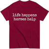 Nusyouc Life Happens Horses Help Equestrian T-Shirt Vintage Horse Lover T Shirt Tops - size chart