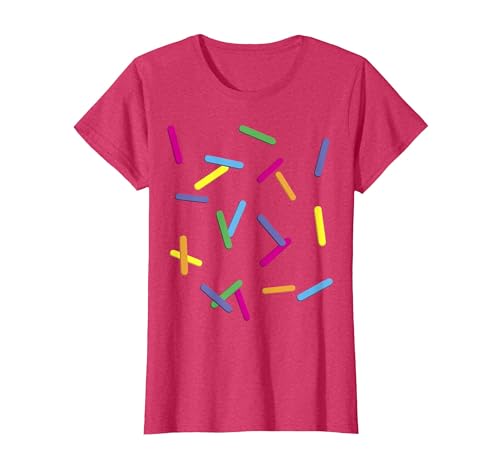 SKM Designs - Easy Halloween Rainbow Sprinkles Ice Cream Simple T-Shirt Costume T-Shirt - size chart