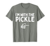 Funny Halloween Costume Holiday Party Gift I'm with The Pickle Funny Halloween Costume Matching Couples T-Shirt - size chart