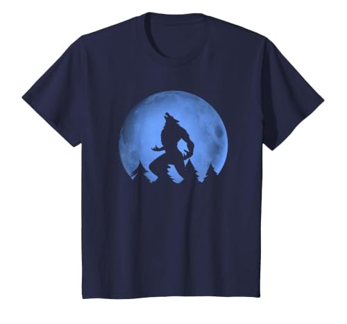 Ideas Halloween costume " Wolf moon " Wolf Halloween Costume Werewolf Blue Moon Scary for Men Boys T-Shirt - size chart