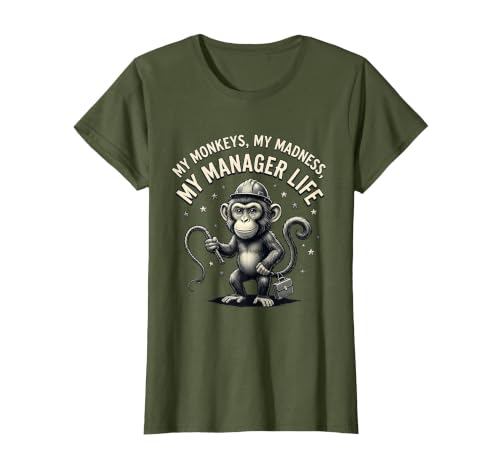 Mademark My Monkeys My Madness My Manager Life Circus Design T-Shirt - Women - size chart