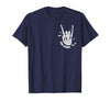 Funny Skeleton Halloween Vintage Stay Spooky Hand Skeleton Happy Halloween Pocket T-Shirt - size chart