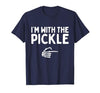 Funny Halloween Costume Holiday Party Gift I'm with The Pickle Funny Halloween Costume Matching Couples T-Shirt - size chart