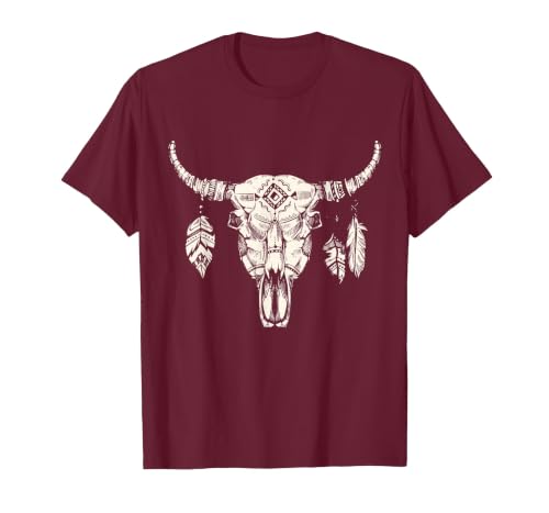Buffalo Animals Gift Idea Bison Buffalo Skull Animal Design T-Shirt - size chart