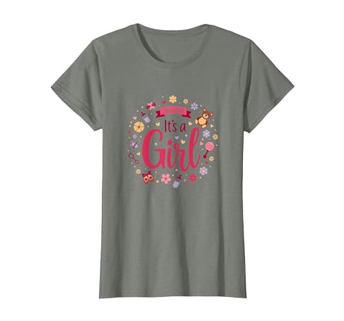 Mademark Team Girl Its a Girl Baby Shower Celebration T-Shirt - size chart