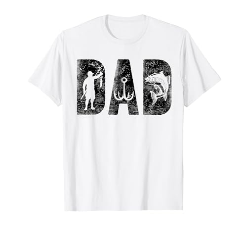 Fishing Gifts for Dad Father's Day Fisherman Fishing Dad Birthday Classic Bold Font Fish Daddy T-Shirt - size chart
