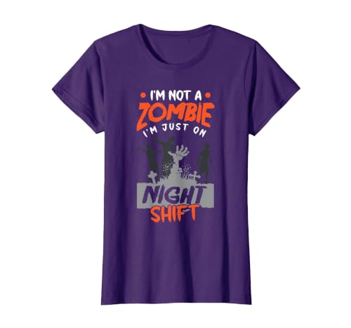 The Shift Worker - Night Shift Worker Design Night Shift Worker Halloween Funny Pun T-Shirt - size chart