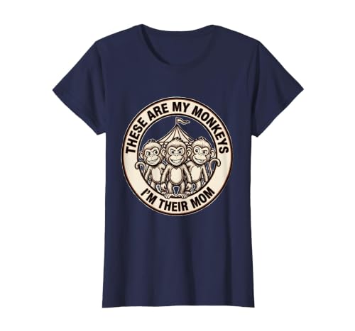 Mademark These Are My Monkeys I'm Their Mom Circus Design T-Shirt - Women - size chart