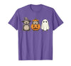 Funny Retro Hedgehog Halloween Witch Spooky Ghost Hedgehog Lover Pumpkin Halloween T-Shirt - size chart