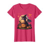 Halloween Dragons Fantasy Spooky Witchy Cute Halloween Dragon Witch Hat Pumpkin Moon Fantasy T-Shirt - size chart
