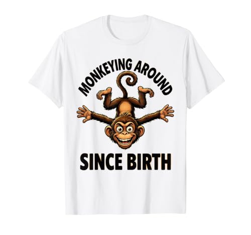 Mademark Monkeying Around Since Birth Funny Monkey Design T-Shirt - Men - size chart