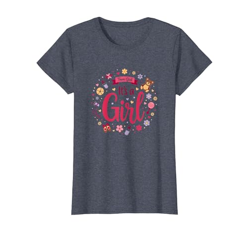 Mademark Team Girl Its a Girl Baby Shower Celebration T-Shirt - size chart