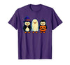Nerrrdy Penguin Witch Ghost Pumpkin Men Women Kids Funny Halloween T-Shirt - size chart