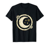 Mademark Floral Horns Halloween Braided Witch Illustration T-Shirt - size chart