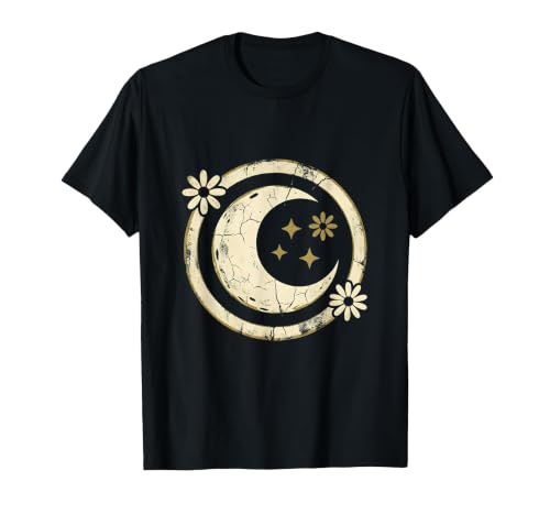 Mademark Floral Horns Halloween Braided Witch Illustration T-Shirt - size chart