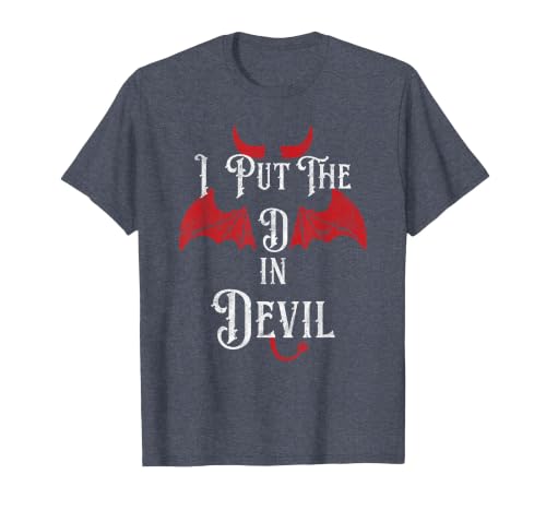 I Put the D in Devil Tees I Put the D in Devil Funny Halloween Matching Couple T-Shirt - size chart