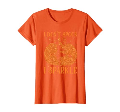 PDUS32 I Don't Spook I Sparkle Funny Halloween I Don't Spook I Sparkle Funny Halloween Girl Witch Pumpkin T-Shirt - size