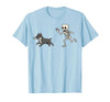 Pitbull Halloween Costume Funny Pitbull Skeleton Hand Halloween T-Shirt - size chart