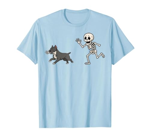 Pitbull Halloween Costume Funny Pitbull Skeleton Hand Halloween T-Shirt - size chart