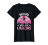 Brooms Are For Amateurs – Halloween Witch Gift Brooms are for Amateurs – Spooky Halloween Flamingo T-Shirt - size chart