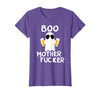 Vulgar Halloween Tee Shop Boo Motherfucker Funny Beer Drinking Ghost Adult Halloween T-Shirt - size chart