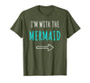 Mermaid Shirt Funny Easy Halloween Shirt Funny Mermaid Halloween Parents or Couples Costume T-Shirt - size chart