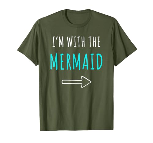 Mermaid Shirt Funny Easy Halloween Shirt Funny Mermaid Halloween Parents or Couples Costume T-Shirt - size chart