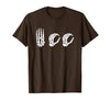 Deaf Halloween ASL Costume Boo Hands ASL Halloween Skeleton Hand American Sign Language Boo T-Shirt - size chart