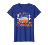 Spooky Camp-O-Ween Ghosts and Campfire Apparel Happy Camp-O-Ween Halloween Camping Ghosts and Campfires T-Shirt - size chart