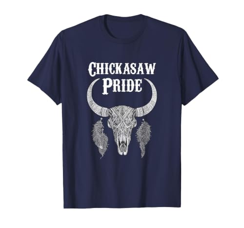 Chickasaw Pride Native American Nice Gifts Chickasaw Pride Tribe Native American Indian Buffalo T-Shirt - size chart
