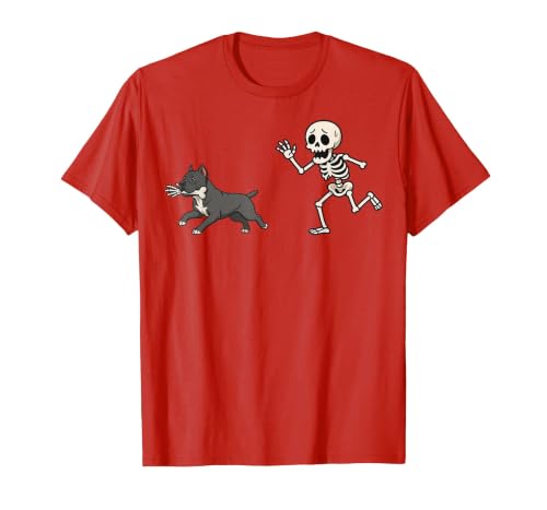 Pitbull Halloween Costume Funny Pitbull Skeleton Hand Halloween T-Shirt - size chart