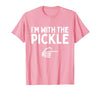 Funny Halloween Costume Holiday Party Gift I'm with The Pickle Funny Halloween Costume Matching Couples T-Shirt - size chart
