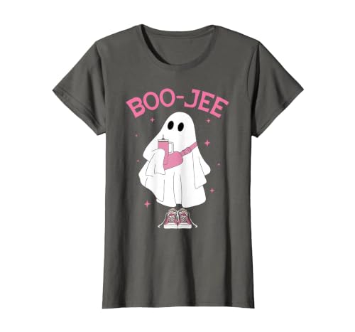Spooky Season Ghost Halloween Boujee Boo-Jee Boo-JEE Spooky Season Ghost Pink Halloween Pumpkin Boujee T-Shirt - size chart