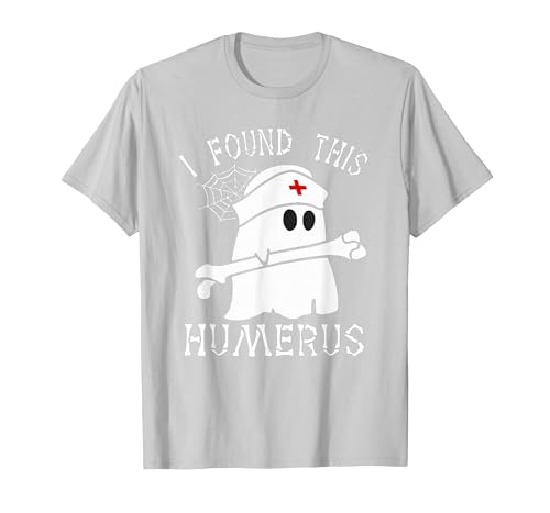 I Found This Humerus Funny Ghost Nurse Halloween T-Shirt - size chart