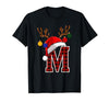 Christmas Buffalo Plaid Alphabet Tees Letter M Name Initial Buffalo Plaid Alphabet Monogram T-Shirt - size chart