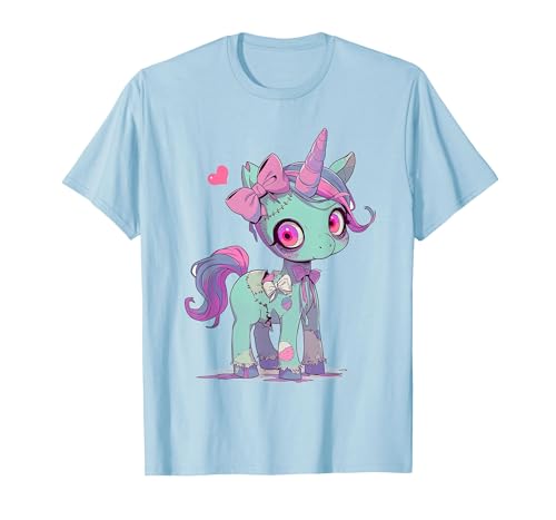 Kawaii Pastel Goth Creepy Cute Witchy Halloween Ts Kawaii Pastel Goth Creepy Cute Witchy Zombie Unicorn T-Shirt - size chart
