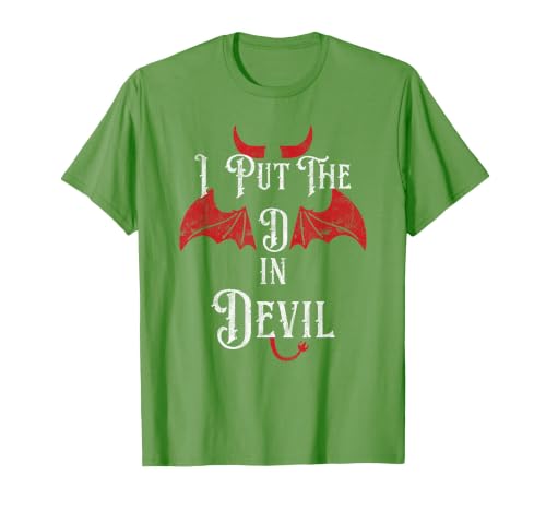 I Put the D in Devil Tees I Put the D in Devil Funny Halloween Matching Couple T-Shirt - size chart