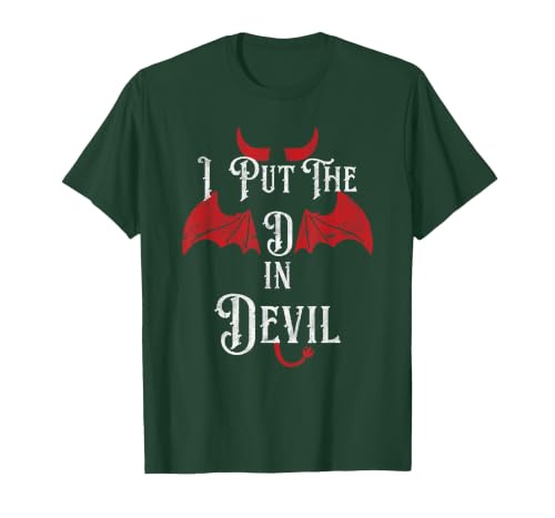 I Put the D in Devil Tees I Put the D in Devil Funny Halloween Matching Couple T-Shirt - size chart